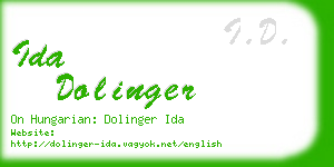 ida dolinger business card